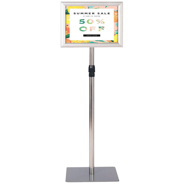 Trendmix Informatiestandaard A4 Zilver – Verstelbaar Presentatiebord – Reclamestandaard met Draaibaar Frame – Menubord Aluminium