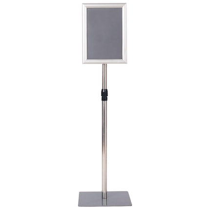 Trendmix Informatiestandaard A4 Zilver – Verstelbaar Presentatiebord – Reclamestandaard met Draaibaar Frame – Menubord Aluminium