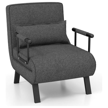 Trendmix 4-in-1 Slaapstoel Donkergrijs – Inklapbare Slaapbank – Verstelbare Rugleuning – Slaapfauteuil 1 Persoon – Tot 150 kg Draagvermogen
