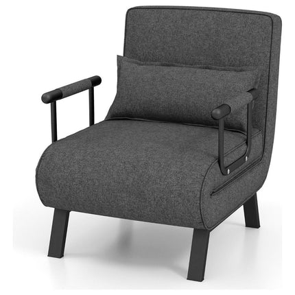 Trendmix 4-in-1 Slaapstoel Donkergrijs – Inklapbare Slaapbank – Verstelbare Rugleuning – Slaapfauteuil 1 Persoon – Tot 150 kg Draagvermogen