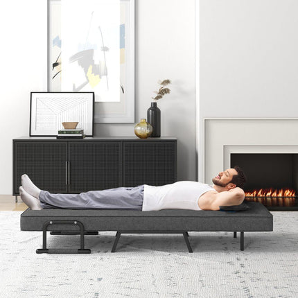 Trendmix 4-in-1 Slaapstoel Donkergrijs – Inklapbare Slaapbank – Verstelbare Rugleuning – Slaapfauteuil 1 Persoon – Tot 150 kg Draagvermogen