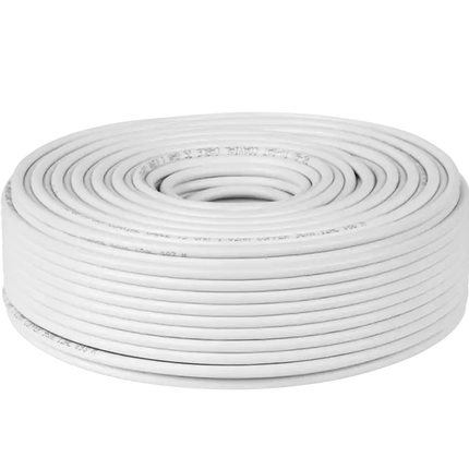 Coax Kabel 100 Meter RG6 75 Ohm – Koperen Antennekabel voor TV en Satelliet – Wit