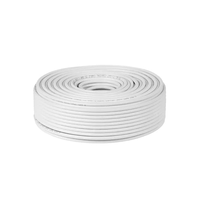 Coax Kabel 100 Meter RG6 75 Ohm – Koperen Antennekabel voor TV en Satelliet – Wit