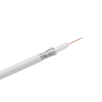 Coax Kabel 100 Meter RG6 75 Ohm – Koperen Antennekabel voor TV en Satelliet – Wit