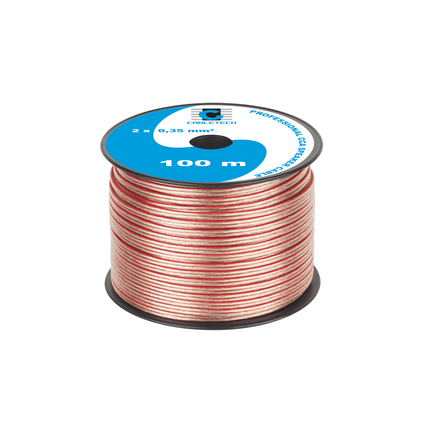Speaker Kabel 100 Meter 2x0.35 mm² CCA Transparant KAB0353 – Luidsprekerkabel Rol – Audio Kabel Budget