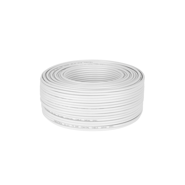 Coax Kabel 100 Meter 3C2V Wit KAB0001 – Coaxiale Kabel TV Antenne – Dubbel Afschermd – Koper Kern