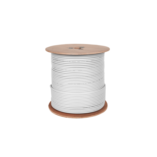 Coax Kabel 305 Meter RG6 75 Ohm – Koperen Antennekabel voor TV en Satelliet – Wit