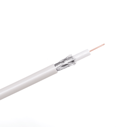 Coax Kabel 305 Meter RG6 75 Ohm – Koperen Antennekabel voor TV en Satelliet – Wit