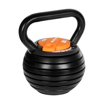 Rebel Active Verstelbare Gietijzeren Kettlebell 3,5 - 18 kg - Fitness Kettlebell - Krachttraining & Conditie - Zwart