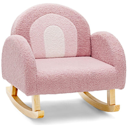 Trendmix Kinderschommelstoel Teddy Roze – Ergonomisch – Voor Kind 3-5 Jaar – Houten Schommelstoel – 50,8 × 49,5 × 50,8 cm