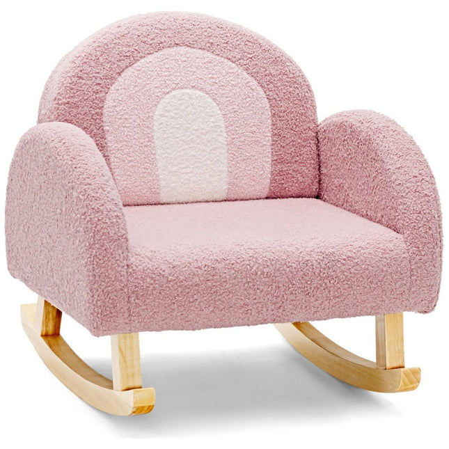 Trendmix Kinderschommelstoel Teddy Roze – Ergonomisch – Voor Kind 3-5 Jaar – Houten Schommelstoel – 50,8 × 49,5 × 50,8 cm