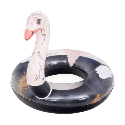 Sunclub Struisvogel Zwemband XL – Opblaasbare Zwemband Volwassenen & Tieners – Pool Float 93 cm – Zwart/Roze