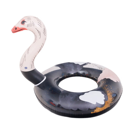 Sunclub Struisvogel Zwemband XL – Opblaasbare Zwemband Volwassenen & Tieners – Pool Float 93 cm – Zwart/Roze