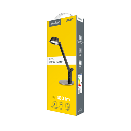 Rebel LED Bureaulamp met USB poort  - USB Charging - 7 Watt - 48 LED's - 3 Kleuren Licht - KOM1008