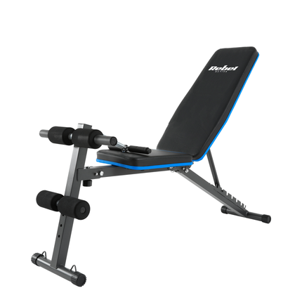 Rebel Active Schuine Trainingsbank met Beensteunen en Weerstandsbanden - Fitnessbank - Verstelbare Trainingsbank - Bench Press - Halterbank