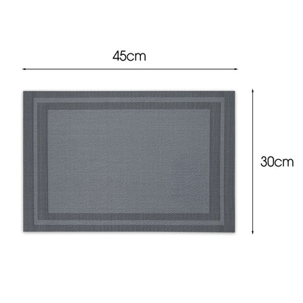 Placemats Set 6 Stuks 30x45 cm – Lichtgrijs – Afwasbare Kunststof Placemats – Hittebestendig