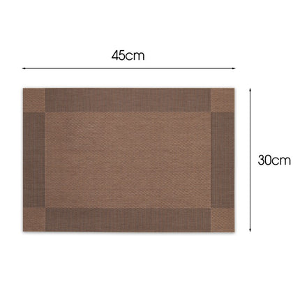 Placemats Set 6 Stuks 30x45 cm – Taupe Bruin – Afwasbare Kunststof Placemats – Hittebestendig