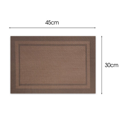 Placemats Set 6 Stuks 30x45 cm – Bruin – Afwasbare Kunststof Placemats – Hittebestendig
