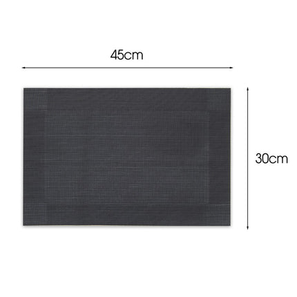 Placemats Set 6 Stuks 30x45 cm – Donkergrijs – Afwasbare Placemats – Hittebestendig – Kunststof Tafelmatten
