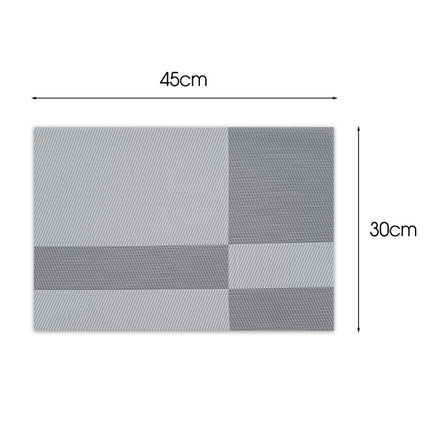 Placemats Set 6 Stuks 30x45 cm – Lichtgrijs Antraciet – Afwasbare Kunststof Placemats – Hittebestendig
