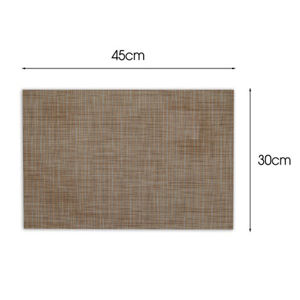Placemats Set 6 Stuks 30x45 cm – Beige Bruin – Afwasbare Kunststof Placemats – Tafelmatten voor Eettafel