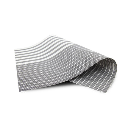 Placemats Set 6 Stuks 30x45 cm – Wit Grijs Gestreept – Afwasbare Kunststof Placemats – Hittebestendig