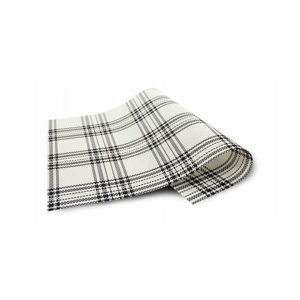 Placemats Set 6 Stuks 30x45 cm – Wit Zwart Geruit – Afwasbare Kunststof Placemats – Hittebestendig