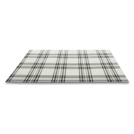 Placemats Set 6 Stuks 30x45 cm – Wit Zwart Geruit – Afwasbare Kunststof Placemats – Hittebestendig