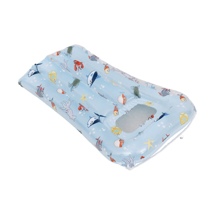 SunClub Opblaasbaar Kinderluchtbed Met Kijkvenster – Zeeleven Print – 68 x 41 cm – Voor Kinderen 3-6 Jaar