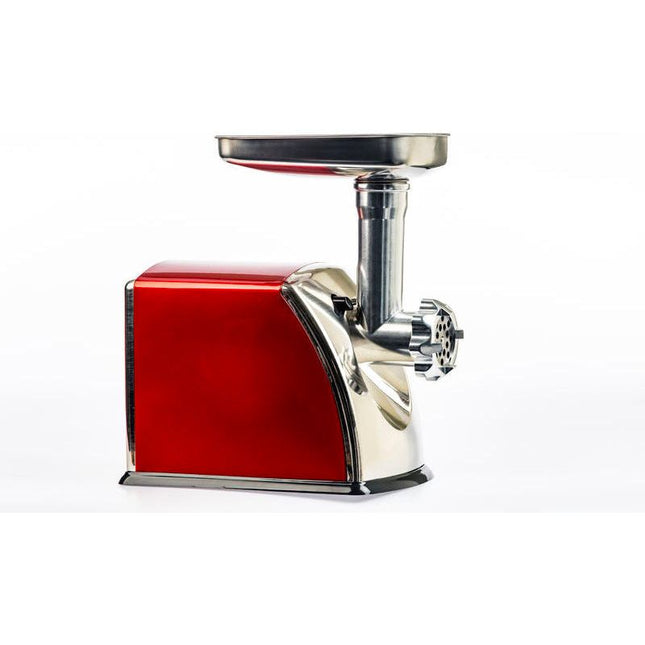 BROCK 3-in-1 Elektrische Vleesmolen 1400W – Professionele Gehaktmolen met RVS Behuizing & Accessoires – Rood