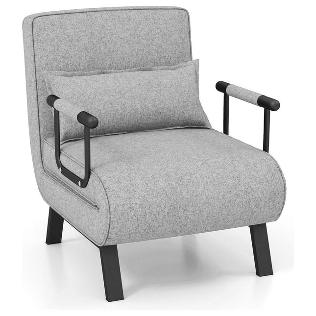 Trendmix 4-in-1 Slaapstoel Lichtgrijs – Inklapbare Slaapbank – Verstelbare Rugleuning – Slaapfauteuil 1 Persoon – Tot 150 kg Draagvermogen