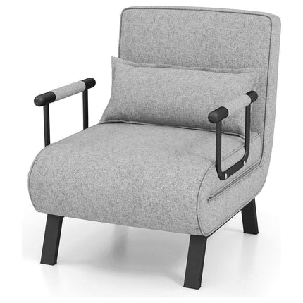 Trendmix 4-in-1 Slaapstoel Lichtgrijs – Inklapbare Slaapbank – Verstelbare Rugleuning – Slaapfauteuil 1 Persoon – Tot 150 kg Draagvermogen