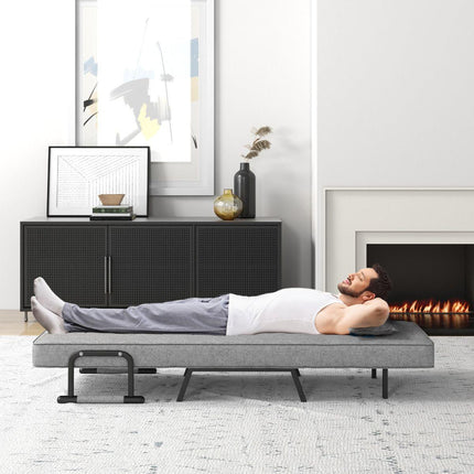 Trendmix 4-in-1 Slaapstoel Lichtgrijs – Inklapbare Slaapbank – Verstelbare Rugleuning – Slaapfauteuil 1 Persoon – Tot 150 kg Draagvermogen