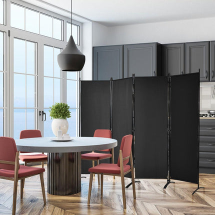 Trendmix Kamerscherm Zwart – Metalen Room Divider – Opvouwbare Binnenwand – 220 × 173 cm – Privacy Scherm voor Thuis en Kantoor
