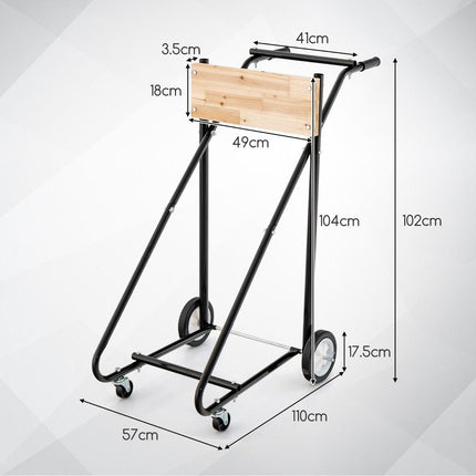 Trendmix XXL Buitenboordmotor trolley op Wielen tot 150 kg - Robuuste Metalen Transportwagen Bok Voor Buitenboordmotor Transport