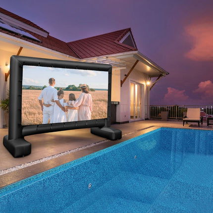 Trendmix HD 4K Opblaasbaar Projectiescherm - 16:9 Dubbelzijdig Buitenprojectiescherm - 327,5 x 119 x 266 cm Zwart