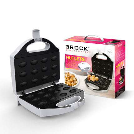 Brock Elektrische Notenkoekjes Maker 750W – Oreshki / Walnootkoekjes Maker – Voor 12 Halve Schelpen – Instelbare Temperatuur & Antiaanbaklaag