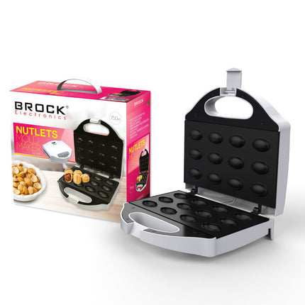 Brock Elektrische Notenkoekjes Maker 750W – Oreshki / Walnootkoekjes Maker – Voor 12 Halve Schelpen – Instelbare Temperatuur & Antiaanbaklaag