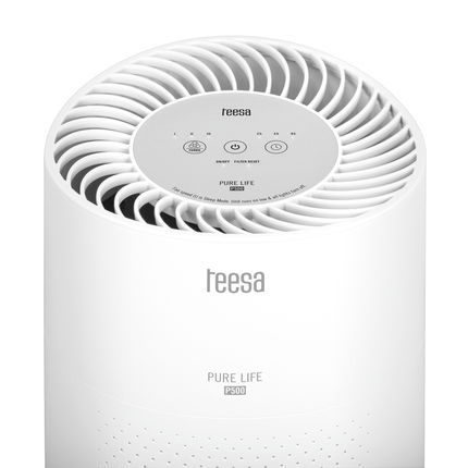 Teesa Luchtreiniger Pure Life P500 – HEPA Filter & Koolstoffilter – Luchtzuiveraar voor Slaapkamer, Woonkamer of Kantoor – Verwijdert Allergenen, Fijnstof, Geuren & Rook – Stil en Efficiënt