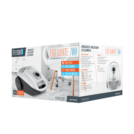 Teesa TSA5020 Stofzuiger ECO WHITE 700 Watt wit