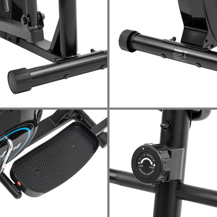 Rebel Active Magnetische Crosstrainer - Elliptische Trainer LCD-Display Hartslagsensoren 8 Weerstandsniveaus – Zwart