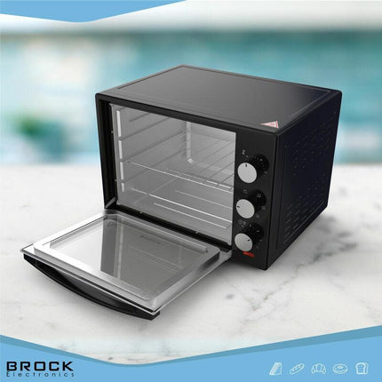 BROCK Elektrische Mini Oven 30L – Vrijstaande Convectie Oven met Grill – 1600W – Compacte Bakoven – Zwart