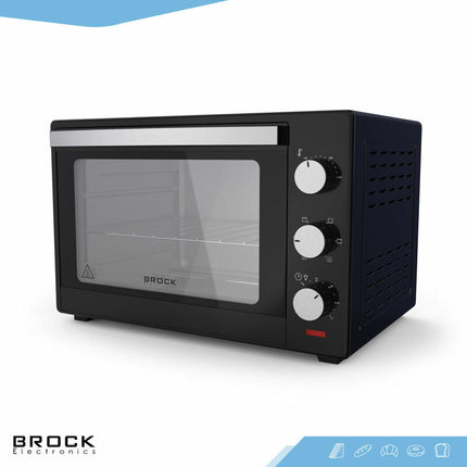 BROCK Elektrische Mini Oven 30L – Vrijstaande Convectie Oven met Grill – 1600W – Compacte Bakoven – Zwart