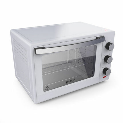 Brock 30L Heteluchtoven met Grill & Timer - 1600W Vrijstaande Mini Oven voor Thuisgebruik – Wit