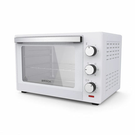 Brock 30L Heteluchtoven met Grill & Timer - 1600W Vrijstaande Mini Oven voor Thuisgebruik – Wit