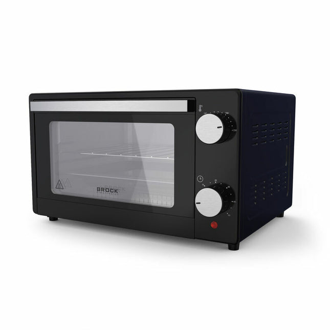 BROCK Elektrische Mini Oven 9L – Vrijstaande Compacte Oven – 650W – 100-230°C – Kleine Bakoven voor Camping of Keuken – Zwart