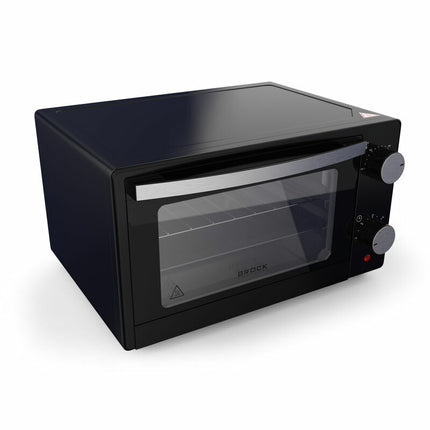BROCK Elektrische Mini Oven 9L – Vrijstaande Compacte Oven – 650W – 100-230°C – Kleine Bakoven voor Camping of Keuken – Zwart