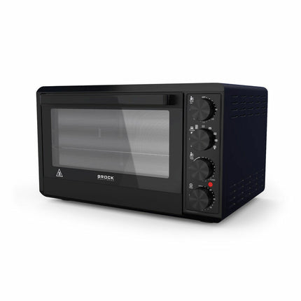 BROCK Elektrische Mini Oven 50L met 2 Keramische Kookplaten – 1800W Vrijstaande Combi Convectie Oven met Grill – Zwart