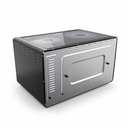 BROCK Elektrische Mini Oven 50L met 2 Keramische Kookplaten – 1800W Vrijstaande Combi Convectie Oven met Grill – Zwart