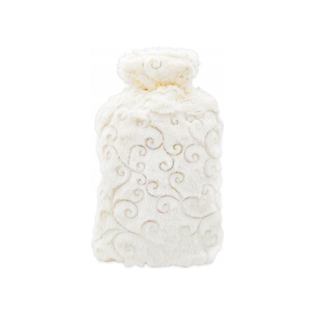 Tragar Warmwaterkruik 2L – Witte Fluffy Hoes – Natuurlijk Rubber – Lekvrij & Warmtekruik voor Pijnverlichting